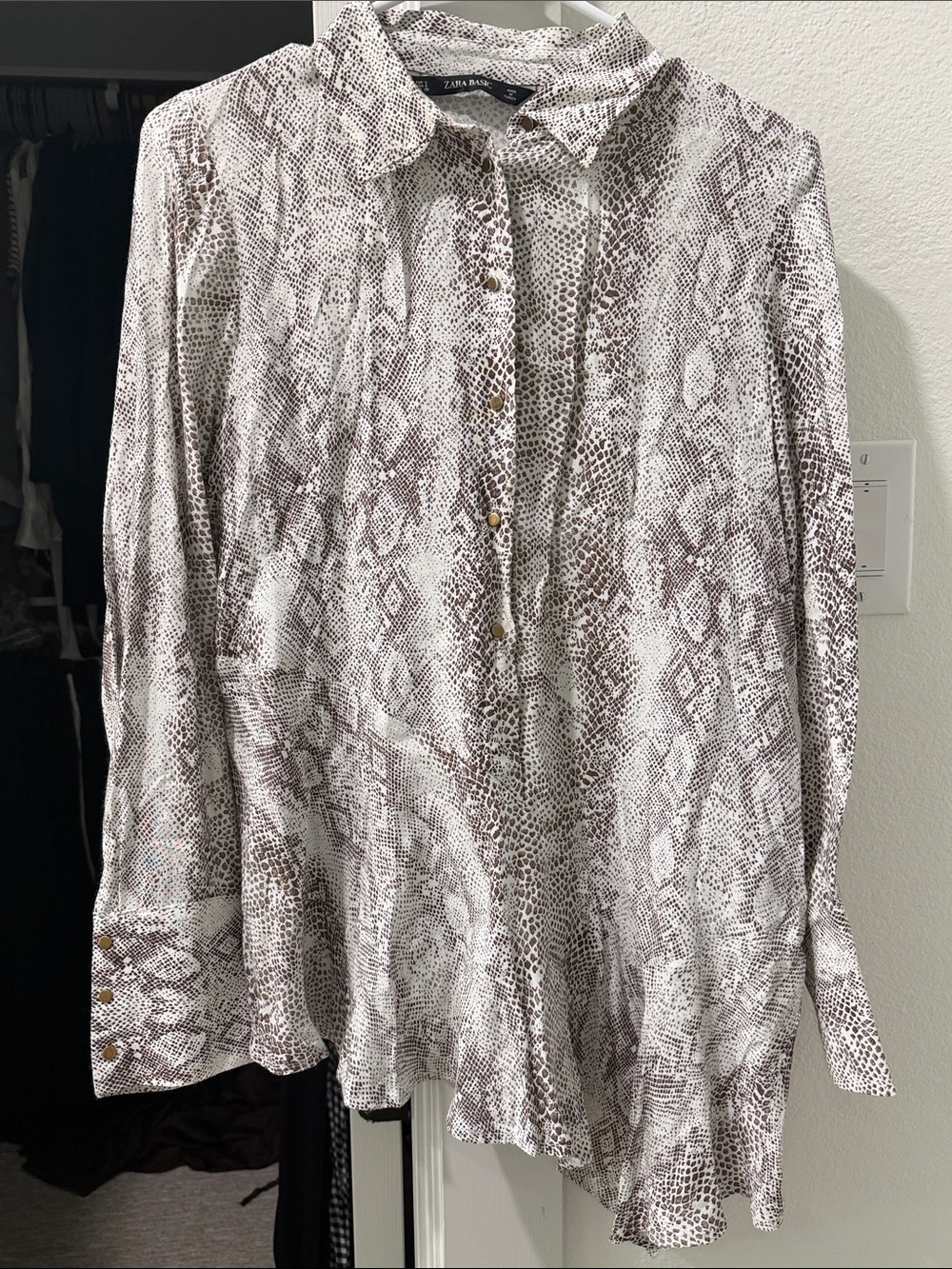 Snakeskin Print Assymetrical Blouse